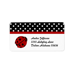Polka Dot en Lady Bug Adresetiketten Etiket