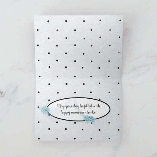 Polka Dot en lintboeg verjaardag Kaart (Binnen)