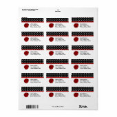Polka Dot et Lady Bug Étiquettes de adresse (Feuille entière)