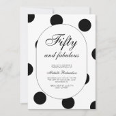 Polka Dot Fifty and Fabulous 50th Birthday Party Kaart (Voorkant)