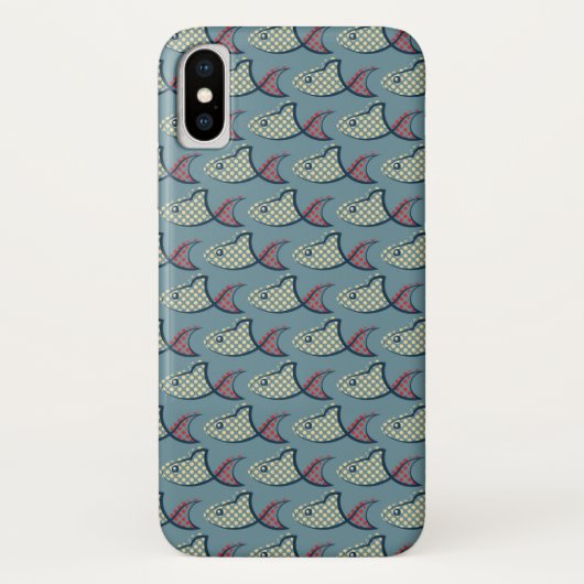 Polka Dot Fish Pattern Case-Mate iPhone Case (Achterkant)