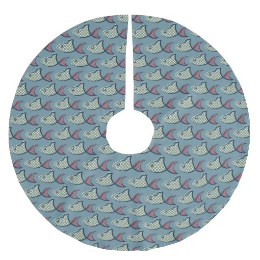 Polka Dot Fish Pattern Kerstboom Rok (Voorkant)