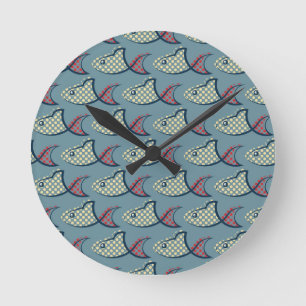 Polka Dot Fish Pattern Ronde Klok