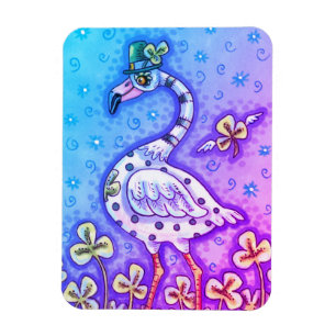POLKA DOT FLAMINGO, KLEURRIJK ST. PATRICKS DAG MAGNEET