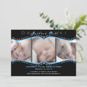 Polka Dot Foto geboorteaankondiging Aankondiging (Staand voorkant)