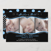 Polka Dot Foto geboorteaankondiging Aankondiging (Voorkant / Achterkant)