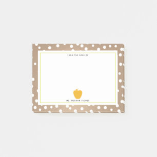 Polka Dot + gele Apple-leraar Post-it® Notes