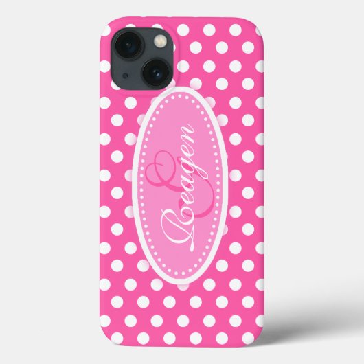 Polka dot genaamd soft roze ipad case (Achterkant)