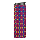 POLKA DOT Geometric Gepersonaliseerd Monogram Maro Thermosbeker (Gedraaid links)