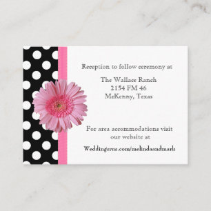 Polka Dot & Gerber Daisy Wedding Enclosure Card Informatiekaartje