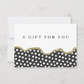 Polka Dot Gold Glitter Zakelijk Cadeaubon (Voorkant)