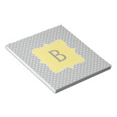 Polka Dot Gray and Yellow Monogram Notitieblok (Schuin)