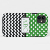 Polka Dot Green & Chevron iPhone 5 Hoesje (Achterkant (horizontaal))