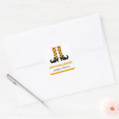Polka Dot Halloween Heks Gepersonaliseerde Sticker (Envelop)