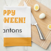 Polka Dot Halloween Witch Kitchen Towel Theedoek (Quarter Fold)