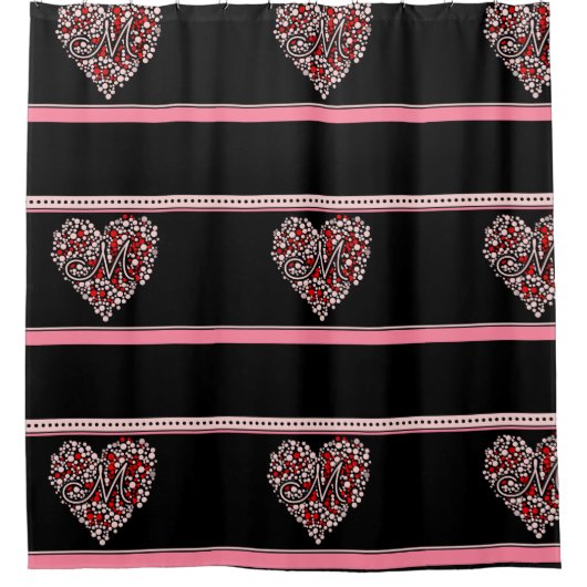 Polka Dot Heart Douchegordijn (Voorkant)