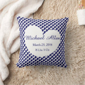 Polka Dot Hearts Personaliseer de info van de Baby Kussen (Deken)