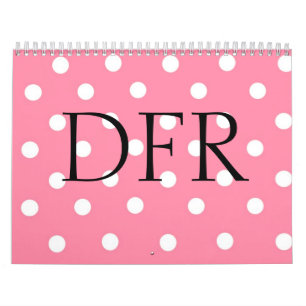 Polka Dot Initialen Calender Kalender