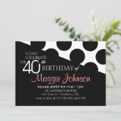 Polka Dot Invitation moderne 40e anniversaire (Debout devant)