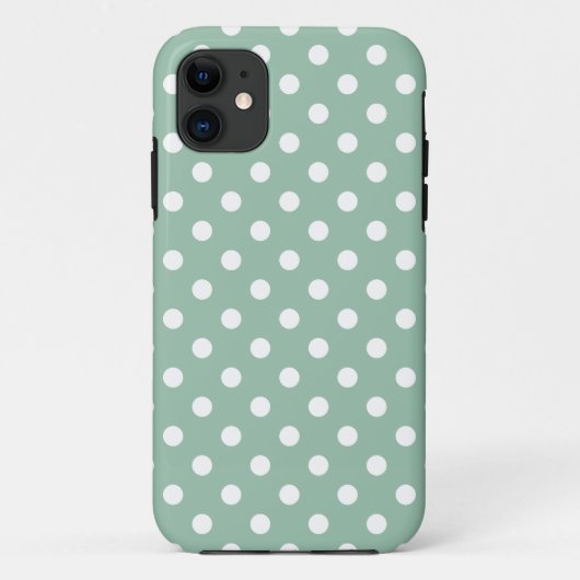 Polka Dot iPhone 5/5S Hoesje in Grayed Jade Green (Achterkant)