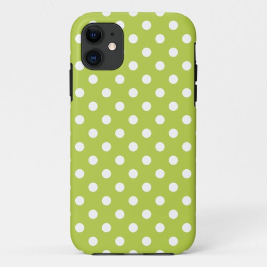 Polka Dot iPhone 5 Coque dans Tender Shoots vert (Dos)