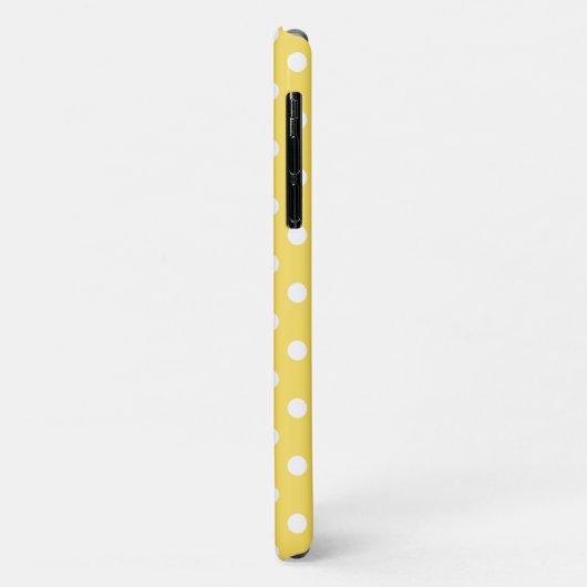 Polka Dot iPhone, Plus & Pro coque en citron jaune (Dos/Gauche)