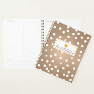 Polka Dot Jaune Apple enseignant planificateur