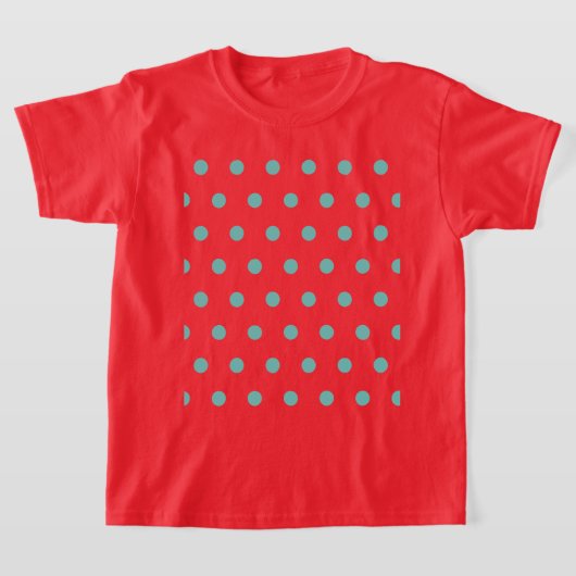 Polka Dot Kind T-shirt (rood & aqua) (Laagn)