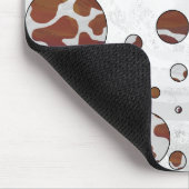 Polka Dot Koe Brown and White Print Muismat (Hoek)