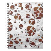 Polka Dot Koe Brown and White Print Notitieboek (Voorkant)