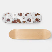 Polka Dot Koe Brown and White Print Skateboard (Horizontaal)