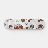 Polka Dot Koe Brown and White Print Skateboard (Horizontaal)