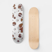Polka Dot Koe Brown and White Print Skateboard (Voorkant)