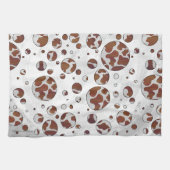 Polka Dot Koe Brown and White Print Theedoek (Horizontaal)