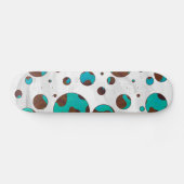 Polka Dot Koe Brown en Blauwgroen print Skateboard (Horizontaal)