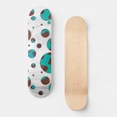 Polka Dot Koe Brown en Blauwgroen print Skateboard (Voorkant)