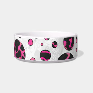 Polka Dot Koe Hot Pink en Black Print Voerbakje