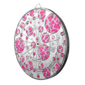 Polka Dot Koe Roze en Wit Dartbord (Voorkant Rechts)