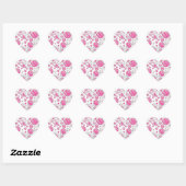 Polka Dot Koe Roze en Wit Hart Sticker (Vel)