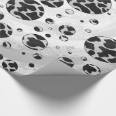 Polka Dot Koe zwart-wit afdrukken Cadeaupapier (Hoek)