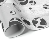 Polka Dot Koe zwart-wit afdrukken Cadeaupapier (Rol Hoek)