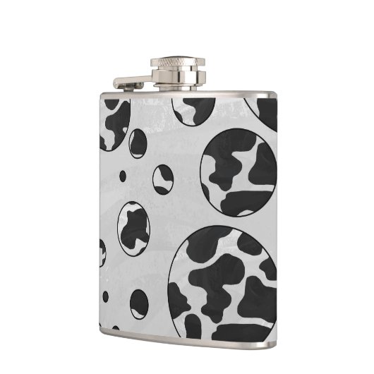 Polka Dot Koe zwart-wit afdrukken Heupfles (Links)