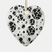 Polka Dot Koe zwart-wit afdrukken Keramisch Ornament (Rechts)