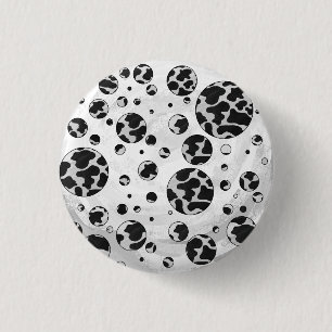 Polka Dot Koe zwart-wit afdrukken Ronde Button 3,2 Cm