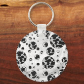 Polka Dot Koe zwart-wit afdrukken Sleutelhanger (Voorkant)