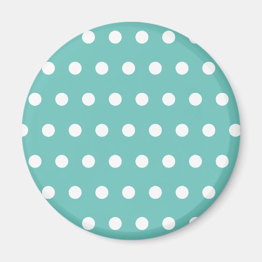 Polka Dot Koelkast Magneet (Aqua & Wit) (Voorkant)