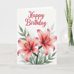 Polka Dot Koraal Bloem Kaart