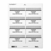 Polka dot label in zwart-wit (Full Sheet)