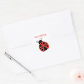 Polka Dot Ladybug gepersonaliseerde Stickers (Envelop)