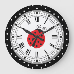 Polka Dot Ladybug Horloge De Style Rétro